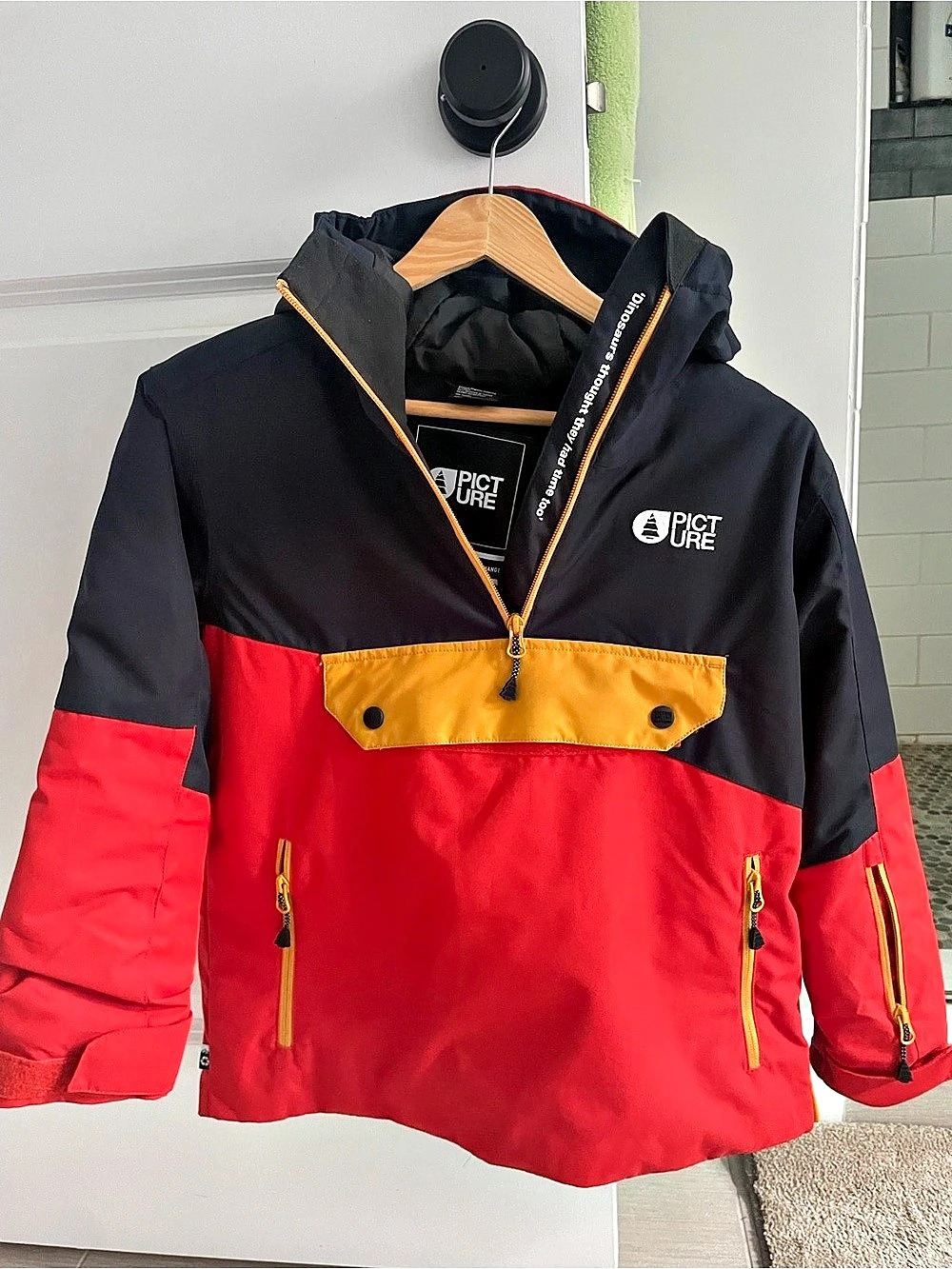 Picture Organic Clothing Testy Jacket - Kids' Color Block Ski Jacket Red & Black